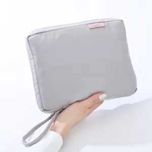 Bolsa de almacenamiento de viaje gris bolsa organizadora portátil con correa principal