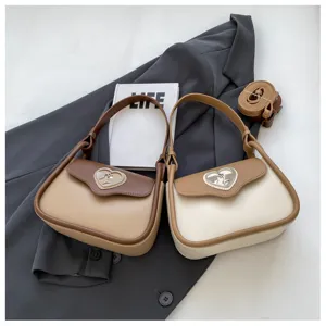 Borsa a tracolla da donna di nicchia francese borsa a sella bicolore elegante borsa