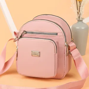 Womens Casual Nylon Crossbody Bag Lightweight Multi Pocket Travel Shoulder Bag Solid Color Daily Purse