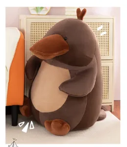 Cute cartoon long beak platypus plush toy soft stuffed doll pillow home decor gift.