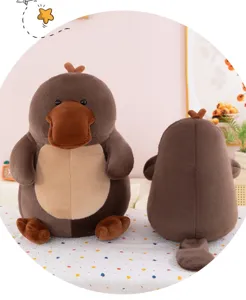 Cute cartoon platypus plush toy soft stuffed animal doll lovely home decor hug pillow
