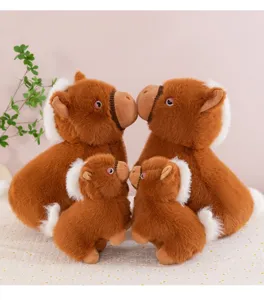 Schattig mollig pony pluche knuffeldiertje met korte pootjes baby comfortpop huisdecoratie.