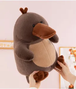 Cute long-billed platypus plush toy soft stuffed animal doll pillow for kids gift room decor.