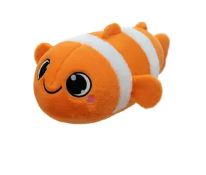 Cute clownfish plush toy soft stuffed animal pillow for kids home decor decompression doll