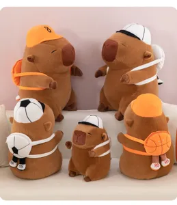 Peluche capybara avec sac à dos de sport, jolie poupée en peluche, cadeau créatif pour amis