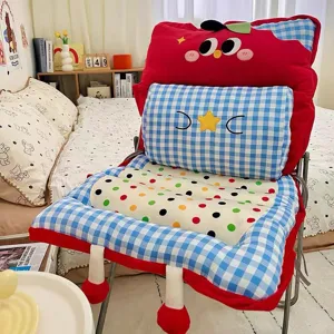 Cute cartoon apple seat cushion and pillow integrated cute fruit shape chair pad for home office.