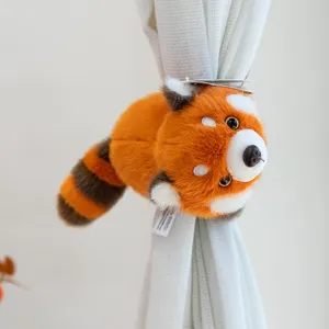 Cute red panda plush curtain tieback cute stuffed animal home decor gift for kids and friends