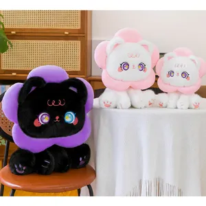 Sunflower cat plush toy cute kitten doll fluffy stuffed animal gift for kids and girls