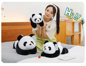 Lindo panda de peluche tumbado suave animal de peluche lindo cojín de abrazo regalo chicas.
