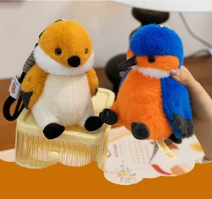 Cute little bird plush toy keychain pendant sparrow parrot doll bag accessory lovely gift
