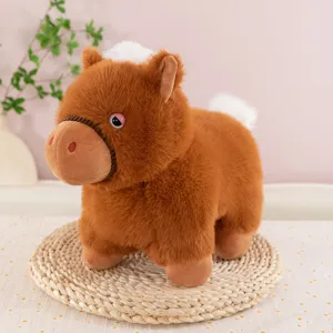 Leuk Cartoon Kort Been Pony Pluche Speelgoed Stuffed Dier Zachte Nertsen Fleece Pop Rustgevende Metgezel Woondecoratie