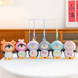 Cute cartoon little penguin plush toy keychain, fluffy bag pendant and cute gift.