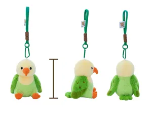 Cute plush parrot bird bag charm keychain fluffy stuffed animal toy pendant lovely gift