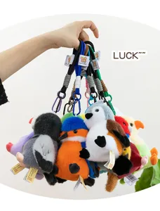 Cute bird plush toy keychain, colorful palm treasure doll pendant for bags and keys gifts.