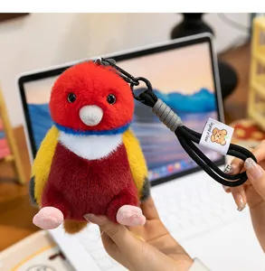 Cute little bird plush toy pendant keychain, soft stuffed animal bag charm for gifts.