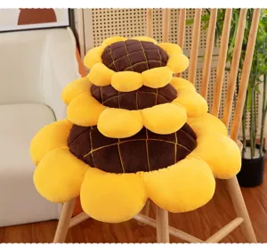 Cute sunflower plush cushion soft flower pillow floor chair seat pad cozy home decor item