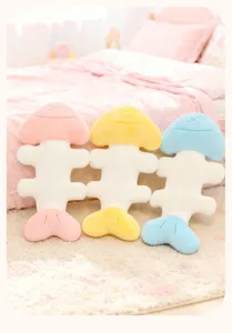 Cute fishbone plush pillow, soft creative decorative cushion for sofa, bedroom, and living room.
