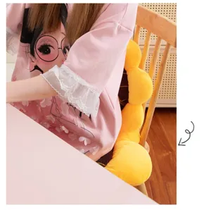 Detailed view of the cute sunflower chair cushion, soft plush texture for comfortable seating.