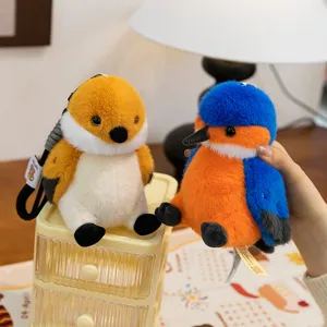 Cute little bird plush toy keychain, sparrow and parrot soft doll pendant for bag.
