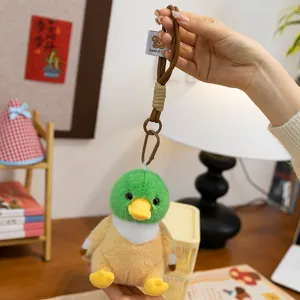 Cute duck plush toy keychain fluffy backpack pendant hanging decoration lovely gift toy