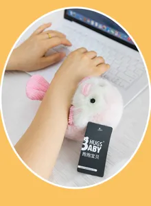 Cute plush toy doll with sound, soft stuffed animal figure for ideal desk decoration.
