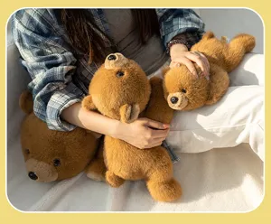 Orsacchiotto di peluche marrone bambola sdraiata morbido giocattolo cuscino abbraccio