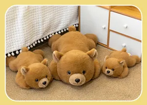 Simpatico orsetto marrone peluche morbido cuscino di animale imbottito per regalo di compleanno