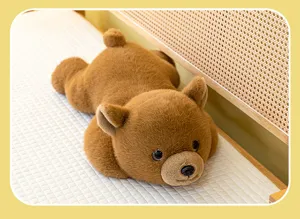 Simpatico orsetto marrone in peluche morbido cuscino animale di peluche regalo compleanno.