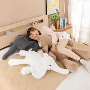 Giant elephant plush toy soft stuffed animal pillow cute cartoon sleeping companion bed pillow
