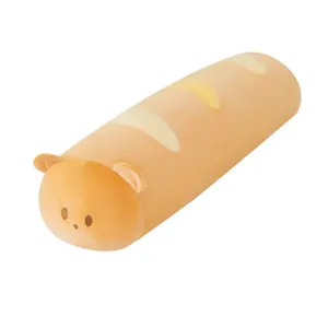 Cute cartoon bear bread long body plush pillow soft baguette sleeping bolster gift