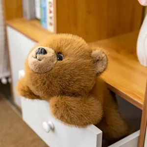Simpatico orsetto di peluche marrone morbido giocattolo cuscino regalo di compleanno