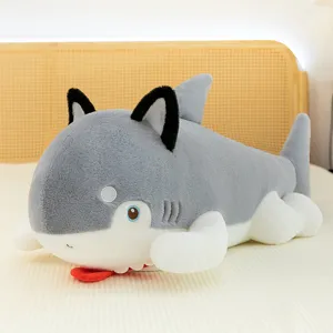 Mignon Requin Chien Peluche Jouet Oreiller Longue Bande Sommeil Jambe Oreiller Douce Poupée En Peluche