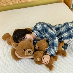 Orsacchiotto marrone morbido peluche animale imbottito cuscino regalo di compleanno ragazza
