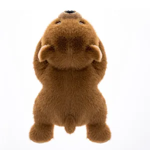 Simpatico orso marrone peluche tappeto morbido animale imbottito cuscino sdraiato decorazione