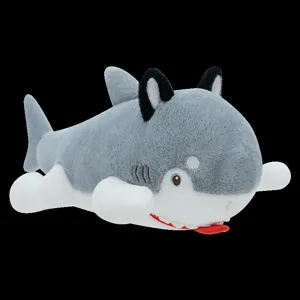Mignon dessin animé requin chien peluche long coussin oreiller douce poupée sommeil
