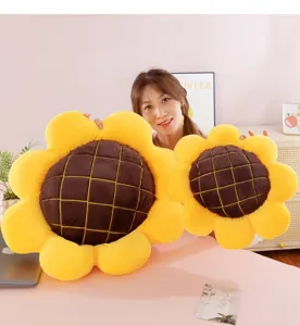 Sunflower plush pillow cute floral cushion soft stuffed toy sofa bedroom chair decor item