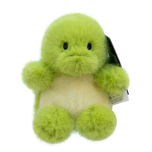 Cute green plush turtle doll fluffy stuffed animal soft toy cute desk companion for kids gift