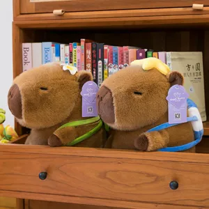Adorable peluche de capibara con flotador divertido muñeco de animal decoración del hogar