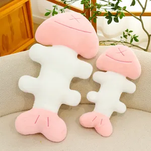 Cute fish bone plush sofa cushion soft stuffed toy creative home living room decor