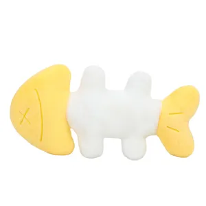 Cute fish bone plush pillow sofa cushion creative yellow white stuffed toy 50cm