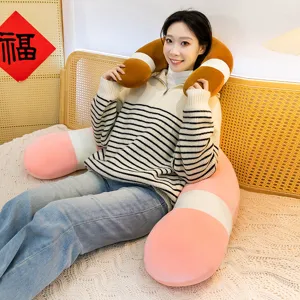 Ergonomic U-shaped body pillow and neck pillow set, soft plush hugging pillow for sleeping.