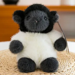 Lindo peluche de color negro y blanco muñeco suave animal de peluche compañero de escritorio