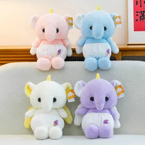 Cute Cartoon Elephant Plush Toy Stuffed Animal Diaper Design Soft Doll Creative Ornament Birthday Gift Home Decor