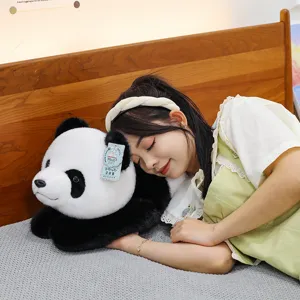 Lindo panda gigante de peluche durmiendo suave cojín de peluche regalo para niña
