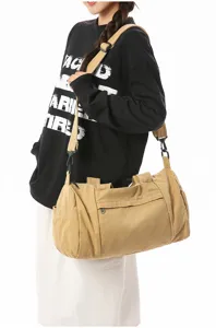 Canvas reistas duffel voor vrouwen, grote schouder crossbody tas voor buiten sport.