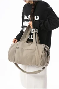 Grote capaciteit canvas reistas duffel bag voor dames, casual outdoor sport schoudertas.