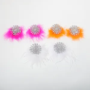 Vintage Zinklegering Geometrische Oorknopjes Met Zilveren Oorsteker Elegante Strass Veer Oorbellen Voor Feest Vrouwen Sieraden