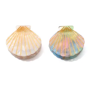 Prachtige schelp haarhaak clip, zoete acetaat haai klem voor dagelijks haarstyling.