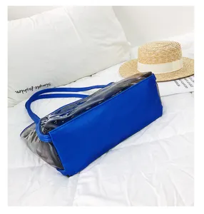 Clear jelly tote bag with large capacity summer beach shoulder bag trendy casual purse