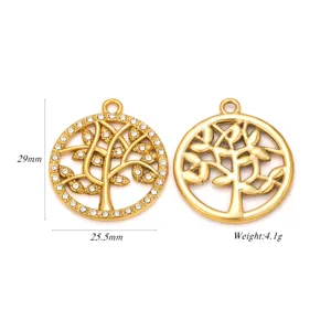 Colgante de acero inoxidable de Árbol de la Vida para hacer joyas artesanales DIY.